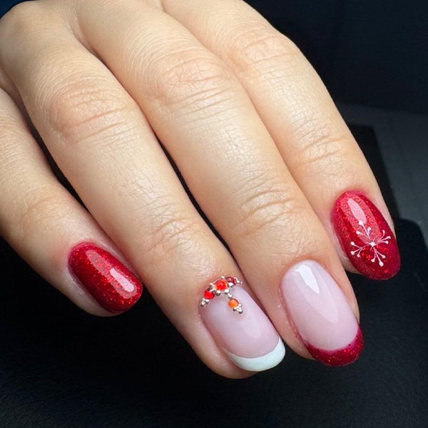 Pose gel rosée avec finition brillante à Toulon